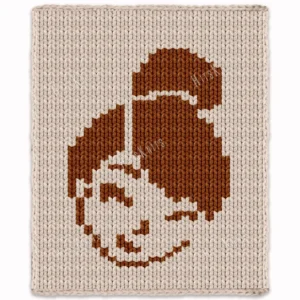Free Tinker Bell Chunky Blanket Knitting Pattern, fairy face silhouette blanket, two color beginner friendly knit throw