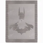 Batman knit and purl blanket pattern, textured superhero blanket design, monochrome knit blanket, beginner friendly knitting pattern, no colorwork batman silhouette blanket