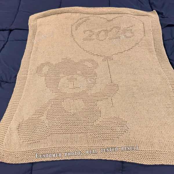 Teddy Stroller blanket Knitting Pattern