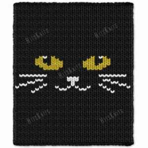 Black Cat Blanket Finger Knit Pattern