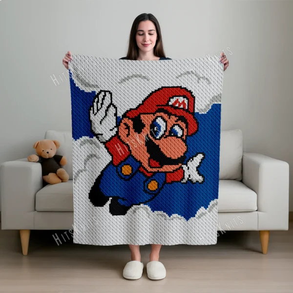 Super Mario Blanket C2C Crochet Pattern