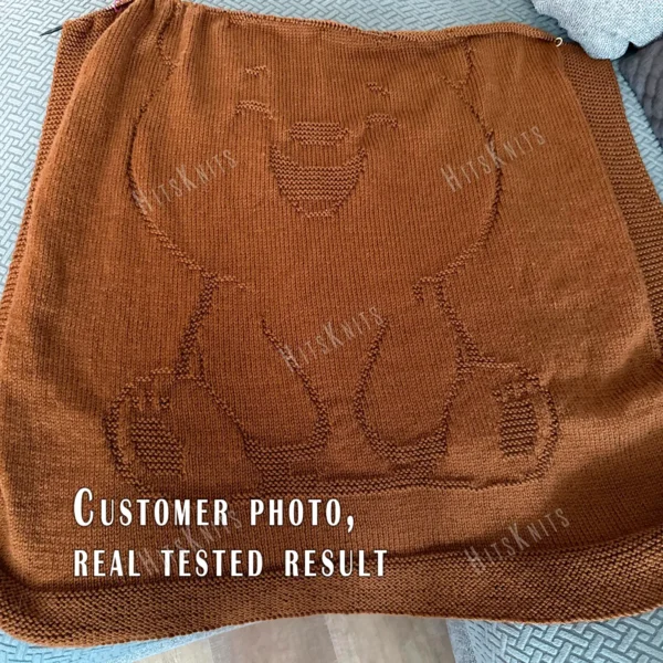 Smiling Teddy Bear Blanket Knitting Pattern