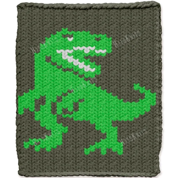 T-Rex Dinosaur Chunky Blanket Knit Pattern