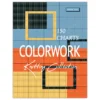 Colorwork knitting charts digital book cover with 150 charts, modern geometric grid design, bold colorful layout in blue, orange, and yellow tones