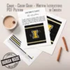 Iowa Hawkeyes varsity style chunky knit blanket featuring a bold yellow letter I outlined in white on a black background with sporty stripe accents, handmade with plush jumbo chenille yarn in a cozy finger knitting graphghan design.