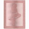 Soft pink knitted baby blanket featuring an elegant silhouette of Ariel, the beloved Disney character from The Little Mermaid, created with textured knit and purl stitches and framed by a wide garter stitch border.