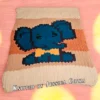 Elephant Finger Blanket knitting pattern by HitsKnits - kawaii-style graphghan