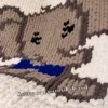 Elephant Finger Blanket knitting pattern by HitsKnits - kawaii-style graphghan in white, grey, and blue jumbo yarn