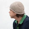 Rolled Brim Beanie knitting pattern by HitsKnits - men's stockinette wool hat with natural rolled brim in Lanoso Filzy Wool