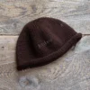 Rolled Brim Beanie knitting pattern by HitsKnits - men's stockinette wool hat with natural rolled brim in Lanoso Filzy Wool