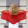 Mesh Lace Bolero knitting pattern by HitsKnits - geometric openwork summer shrug in sport weight cotton yarn