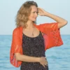 Mesh Lace Bolero knitting pattern by HitsKnits - geometric openwork summer shrug in sport weight cotton yarn