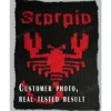 Scorpio Finger Blanket knitting pattern by HitsKnits - zodiac graphghan in black and purple jumbo yarn