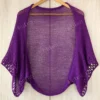 Cotton Lace Shrug knitting pattern by HitsKnits - lightweight open summer shrug in white fingering cotton yarn with lace border