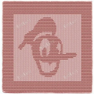 Donald Duck Panel Knitting Pattern showing the head of Disney's Donald Duck with his sailor cap, eyes, and long bill in raised knit and purl texture on a solid dusty rose panel with a garter stitch border, worked in one color, 100 stitches x 146 rows.