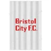 Bristol City FC Knitted Panel Pattern - the football club wordmark in red on a white background, worked in stockinette intarsia colorwork with 2 colors: White, Red.