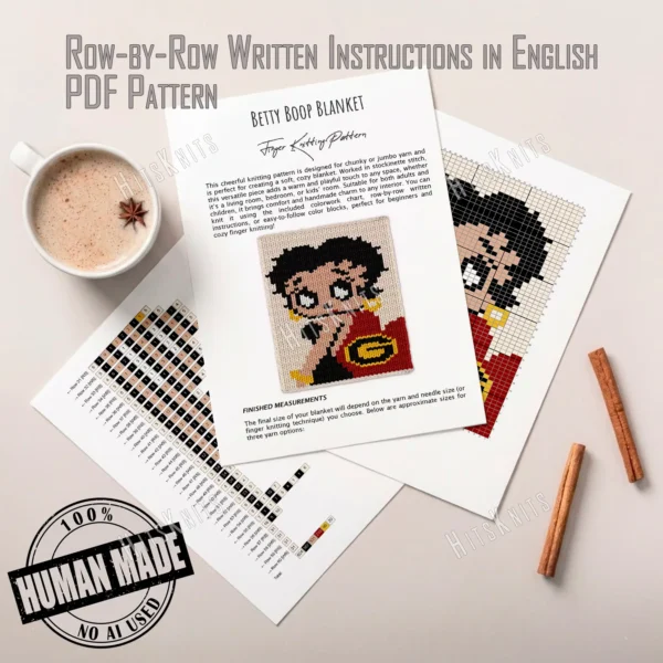 Betty Boop Georgia Finger Throw Pattern