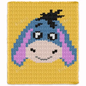 Eeyore Chunky Blanket Knitting Pattern, Finger Knitting Graphghan PDF