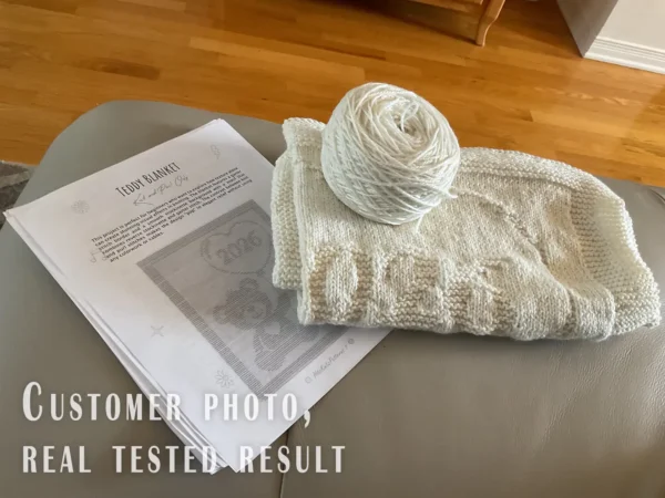 Teddy Stroller blanket Knitting Pattern