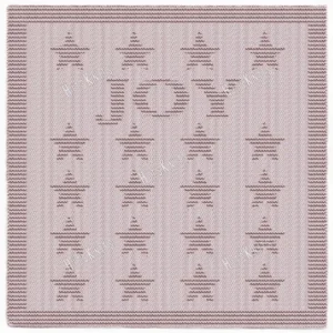 Joy Stars Blanket Knitting Pattern showing a textured silhouette of little stars framing the word Joy, on a solid single-colour blanket with a garter stitch border, worked in one color, 148 stitches x 215 rows.