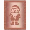 Christmas Santa Blanket Knitting Pattern showing a full-height textured silhouette of Santa Claus with a pom-pom hat, big beard, round belly with a belt, and boots, on a solid single-colour blanket with a garter stitch border, worked in one color, 220 stitches x 396 rows.
