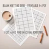 Free Printable Blank Knitting Chart 70x70 showing a blank square grid numbered 1 to 70 on all sides with bold guide lines every 10 squares, for designing your own knitting motifs.