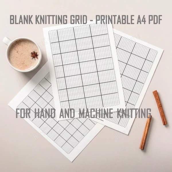 Free Printable Blank Knitting Chart 70x70 showing a blank square grid numbered 1 to 70 on all sides with bold guide lines every 10 squares, for designing your own knitting motifs.