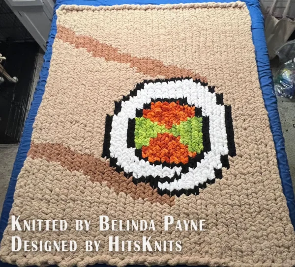 Sushi Roll Chunky Blanket Knitting Pattern